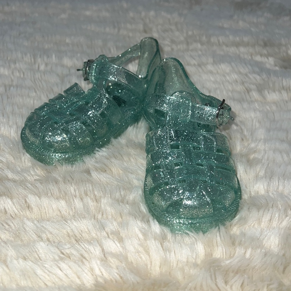 GAP Little Kids Glitter Jelly Sandals in Teal